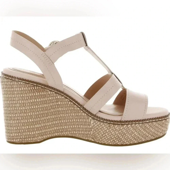 NWOB Cole Haan Womens Cloudfeel All Day 75 Faux Leather Peep Toe Wedge Sandals - Picture 4 of 8